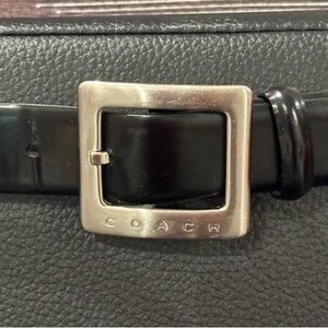 Vintage Women COACH BLACK BELT Size L With Silver Hardware Genuine Leather